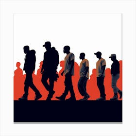 Silhouettes Of People Canvas Print