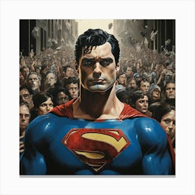 Superman In The Crowd Art Print 0 Canvas Print