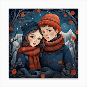 Winter Couple Canvas Print