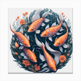 Koi Fish Watercolor Painting (1) Canvas Print