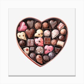 Heart Shaped Chocolates Canvas Print