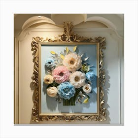 Flowers In A Frame Canvas Print