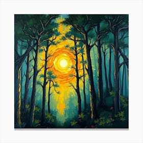 Sunset In The Woods 5 Canvas Print