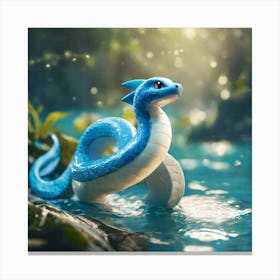 Blue Snake In The Water Canvas Print