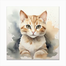 Default Create A Simple Watercolor Of A Cute Cat Using Neutral 2 (1) Canvas Print