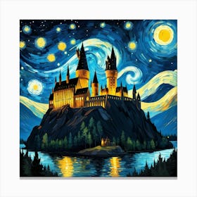 Castle At Starry Night Van Gogh Painting 2 Canvas Print