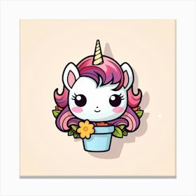 Unicorn In A Pot Canvas Print