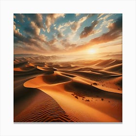 A Desert Region Where Sand Dunes Stretch As Far As The Eye Can See And There Is No Sign Of Water Anywhere 2 Canvas Print