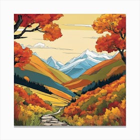 Autumn Landscape Painting 2 Canvas Print