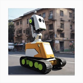 Robot On The Street 23 Canvas Print