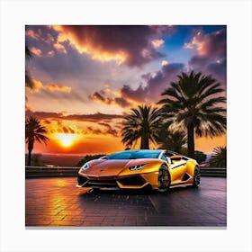 Sunset Lamborghini 2 Canvas Print