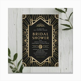 Deco Bridal Shower Invitation 1 Canvas Print