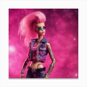 Punk Tattoo Barbie 2 Canvas Print