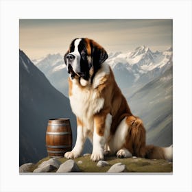 St Bernard Dog 106 Canvas Print