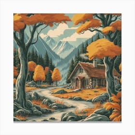 A peaceful, lively autumn landscape 18 Canvas Print