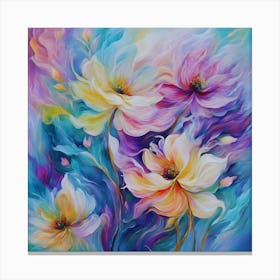 Aurora Borealis Floral Art Canvas Print