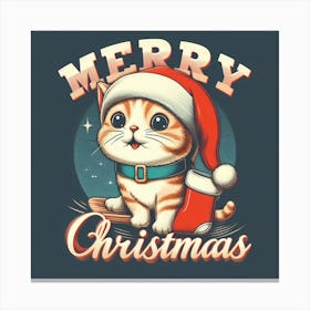 Merry Christmas Cat 6 Canvas Print