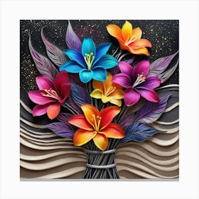 Amazing Flowers In A Vase Canvas Print