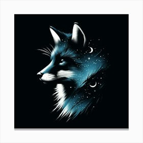 Fox and night sky 1 Canvas Print