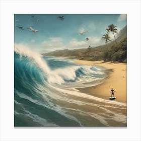 Catch A Surreal Wave and You're  On Top Of The World Canvas Print