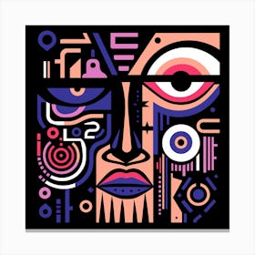 Abstract Geometric Pink Face Canvas Print