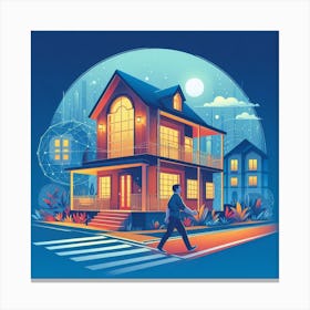 Illustration Of A House Canvas Print