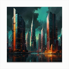 Futuristic Cityscape 8 Canvas Print