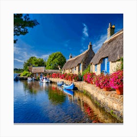 Cottages By The Water 3 Canvas Print