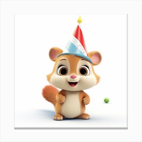 Birthday Chipmunk Canvas Print