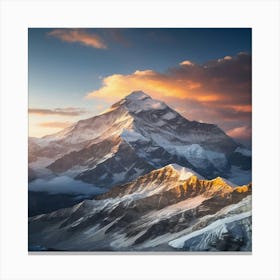 Everest At Sunset Canvas Print