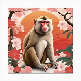 ARTISTS MACAQUE MONKEY Canvas Print