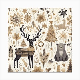 Christmas Deer Canvas Print