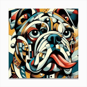English Bulldog Collage Art Canvas Print