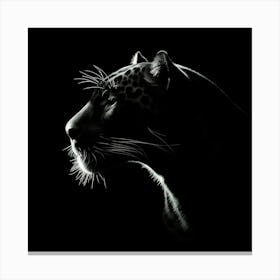 Leopard Head Silhouette Canvas Print