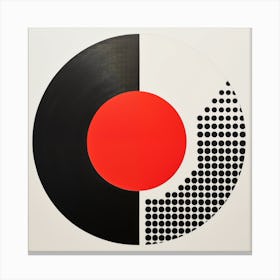 Abstract geometry - Black And Red Circle Canvas Print