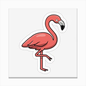 Flamingo Sticker Canvas Print