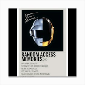 Random Access Memories - Daft Punk, 2013 Canvas Print