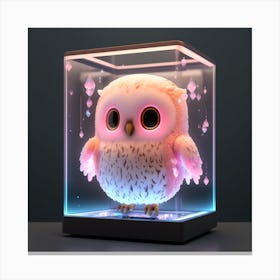 Owl In A Glass Box Canvas Print