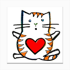 Cat With Heart Canvas Print