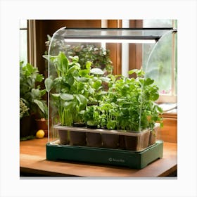 Images Of Indoor Mini Greenhouse On A Countertop (1) Canvas Print