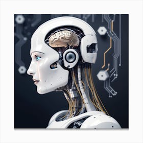 Robot With A Brain Canvas Print