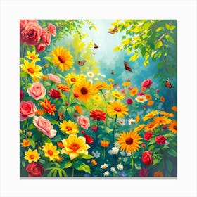 Garden Of Flowers Canvas Print