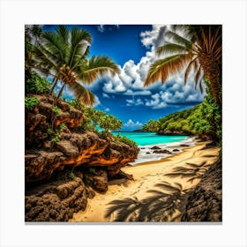 Caribbean Landscape Blending Distinguishable Reality With The Fantastical Uhd Enshrouded In An Us Canvas Print