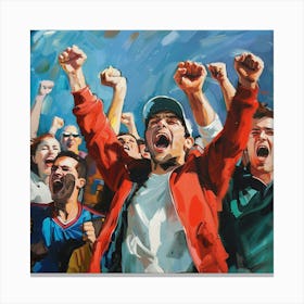 A Sports Fans Cheering Oil Painting Illustration 1718674763 1 Canvas Print