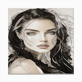 Girl With Long Hair Canvas Print