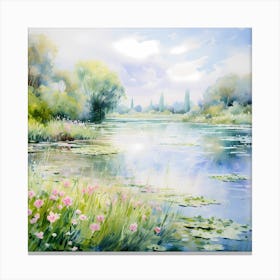 Rivière de Rêves: Brushstrokes of French Spring Canvas Print