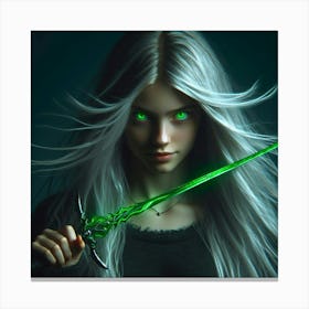 Girl With A Sword 4 Canvas Print