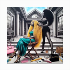 'The Hairdresser' 4 Canvas Print