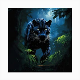 Black Panther In The Jungle art print Canvas Print