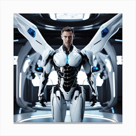 Futuristic Man In Futuristic Suit 25 Canvas Print